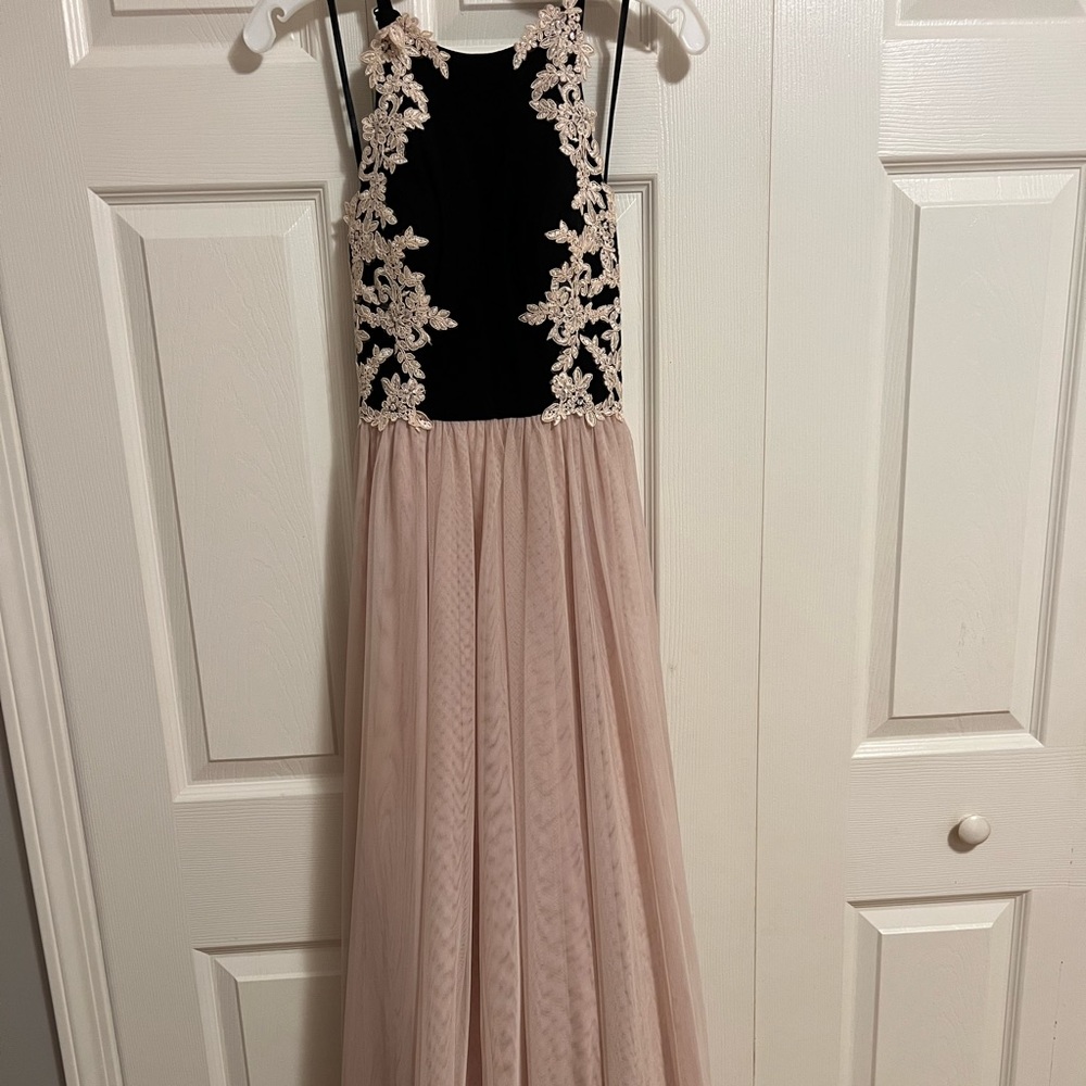 Black and blush prom dress. Only worn once. Size 3